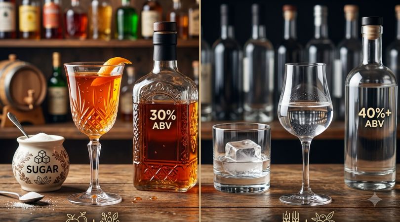 Liqueur vs Spirit